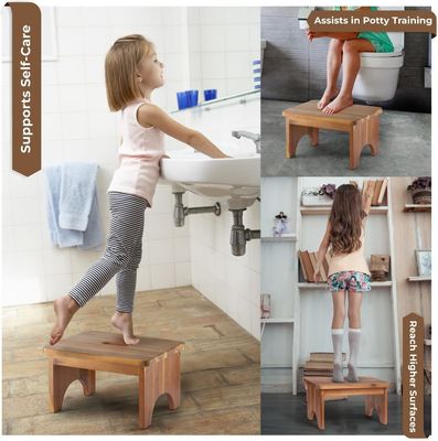 202405 Heavy Duty Portable Wooden Step Stool Nonslip and Convenient for Adults