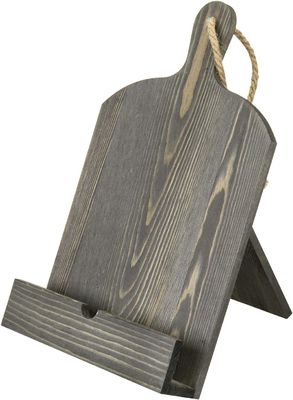 Rustic Wood Style Recipe Book Holder Adjustable and Foldable for Kitchen Storage