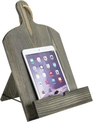 Rustic Wood Style Recipe Book Holder Adjustable and Foldable for Kitchen Storage