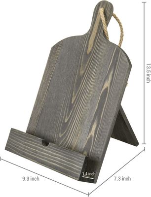 Rustic Wood Style Recipe Book Holder Adjustable and Foldable for Kitchen Storage