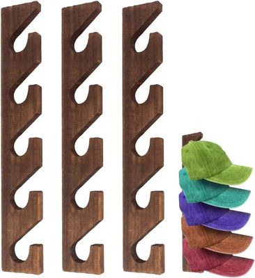 Wall Mounted Wooden Hat Organizer for Caps 5-layer Vertical Hat Holder Display Rack