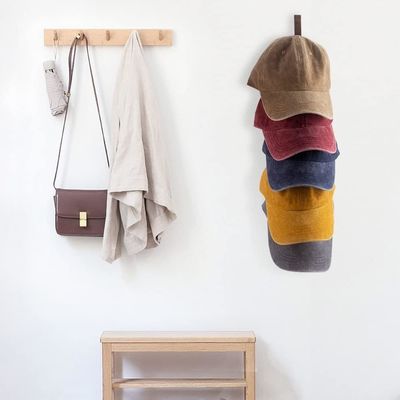 Wall Mounted Wooden Hat Organizer for Caps 5-layer Vertical Hat Holder Display Rack