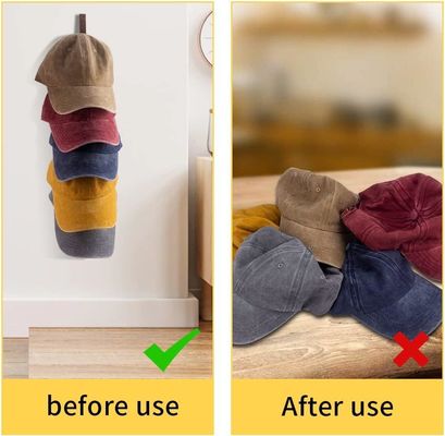Wall Mounted Wooden Hat Organizer for Caps 5-layer Vertical Hat Holder Display Rack