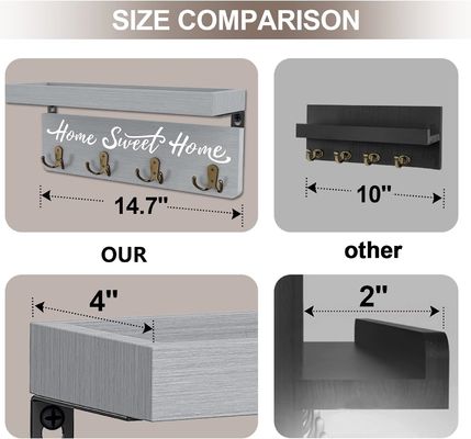 Customized Shape Wood Key Holder Wall Mount Key Hanger Organize Your Key Collection