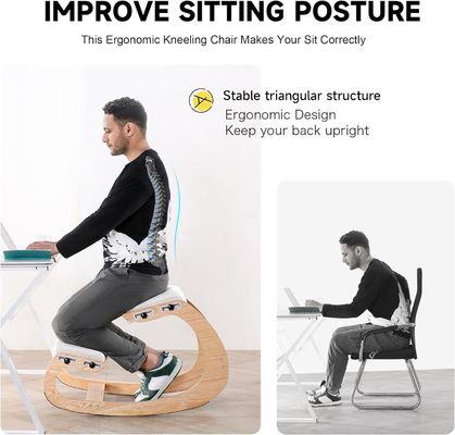 Gifts Stores Improve Your Posture with an Angled Seat Wooden Ergonomic Rocking Chair