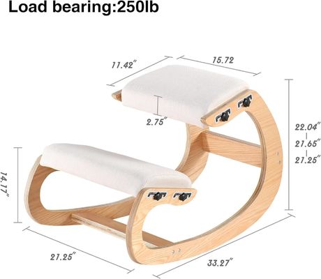 Gifts Stores Improve Your Posture with an Angled Seat Wooden Ergonomic Rocking Chair