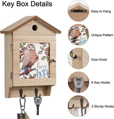 8 Hooks Wooden Key Holder for Wall Mount Household Key Rack Organizer and Space Saver