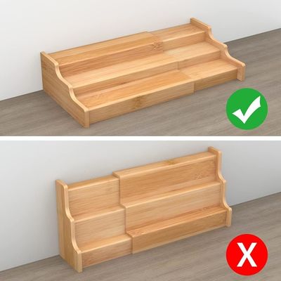 3 Tier Bamboo Expandable Display Shelf Gift Package Kitchen Cabinet Organizer Oem/Odm