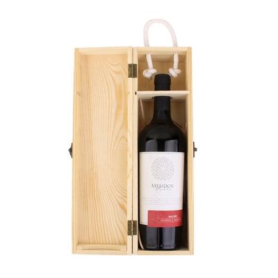 Single Bottle Unfinished Pine Wooden Wine Packaging Case Customized Printing Handling