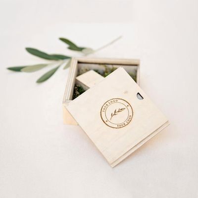 Custom Wooden Crate Gift Boxes with Sliding Lid and Stamping Printing Handling