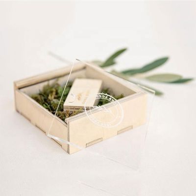 Custom Wooden Crate Gift Boxes with Sliding Lid and Stamping Printing Handling