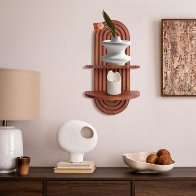 Rainbow Arch Shelf for Wall Storage and Floating Shelves on Wooden Wall Shelve