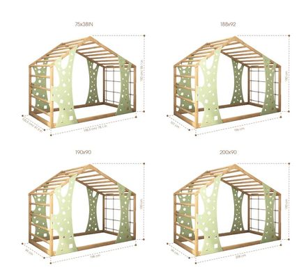 Montessori Gym Bed Jungle Gym Toddler Bed Indoor Playhouse Platform Bed As your request Mail packing Y