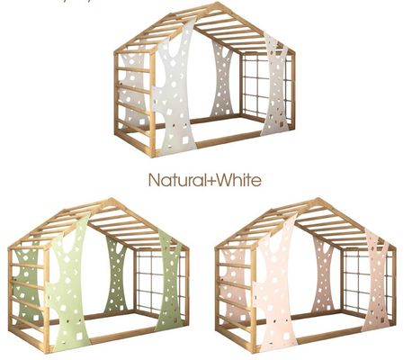 Montessori Gym Bed Jungle Gym Toddler Bed Indoor Playhouse Platform Bed As your request Mail packing Y