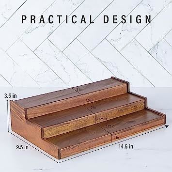BAMBOO 3-Tier Waterproof Non Skid Shelf Wooden Spice Rack Organizer for Kitchen Design