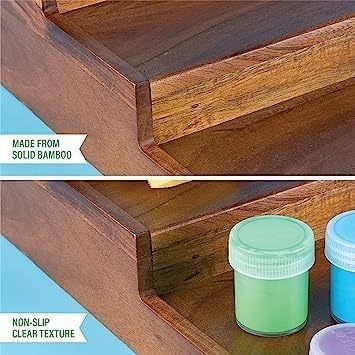 BAMBOO 3-Tier Waterproof Non Skid Shelf Wooden Spice Rack Organizer for Kitchen Design
