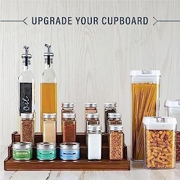BAMBOO 3-Tier Waterproof Non Skid Shelf Wooden Spice Rack Organizer for Kitchen Design