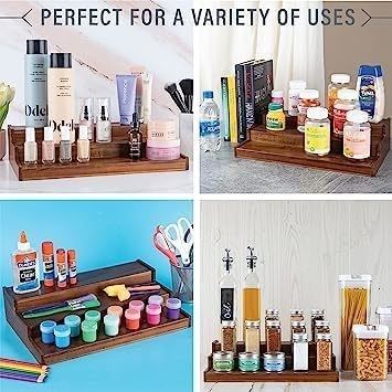 BAMBOO 3-Tier Waterproof Non Skid Shelf Wooden Spice Rack Organizer for Kitchen Design