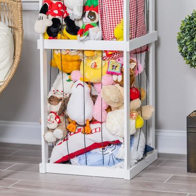 Ball Storage Animal Zoo Cage Organizer Functional Design for Stuffed Plush Toy Holder