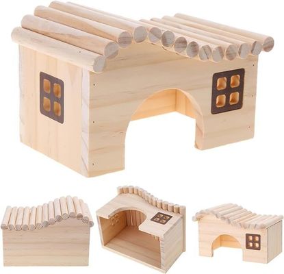 Gift Craft Animal Bed Industrial Wooden Hedgehog House for Climbing Cute Natural Wood