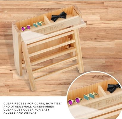Stylish Look Wall Mounted Wooden Tie Organizer Belt Hanger Tie Holder for Space Saving