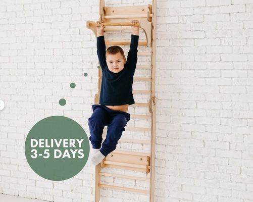 202405 Swedish Ladder 4in1 Toddler Climbing Gym with Triangle Climber and Kids Table
