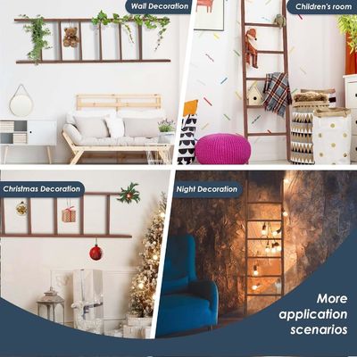Home Appliance Wood Ladder Shelf Decorative Blanket Ladder for Bathroom Storage