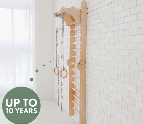 202405 Swedish Ladder 4in1 Toddler Climbing Gym with Triangle Climber and Kids Table