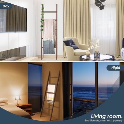 Home Appliance Wood Ladder Shelf Decorative Blanket Ladder for Bathroom Storage