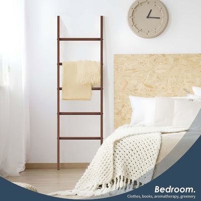 Home Appliance Wood Ladder Shelf Decorative Blanket Ladder for Bathroom Storage