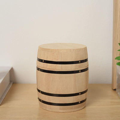 Wooden Plain Color Storage Barrel Customizable for Your Preferences