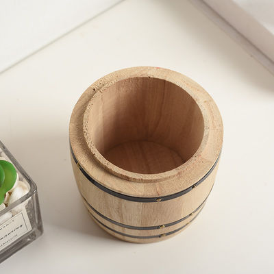 Wooden Plain Color Storage Barrel Customizable for Your Preferences