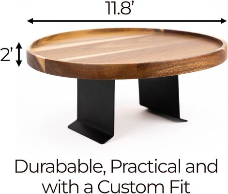 Customized Logo Acacia Couch Tray for Eco-friendly Adjustable Wooden Sofa Arm Table