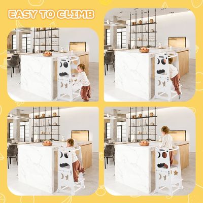 Children Kitchen Step Stool Learning Standing Tower with Adjustable Platform Mail Packing