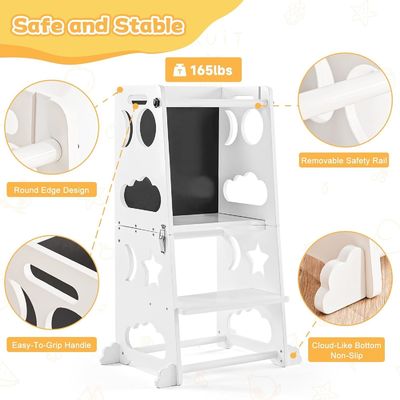Children Kitchen Step Stool Learning Standing Tower with Adjustable Platform Mail Packing