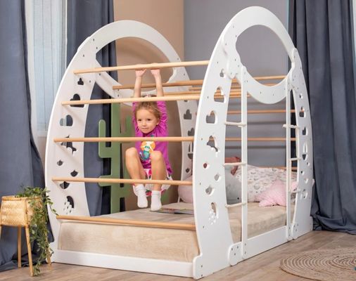 Montessori Climbing Bed with Climbing Wall Modern Design Kids Play Bed Frame by OEM
