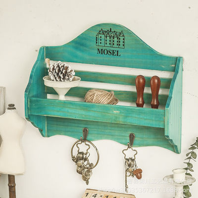 Customized Design Wood Shelf Key Holder and Entryway Mail Organizer for Wall Mounting