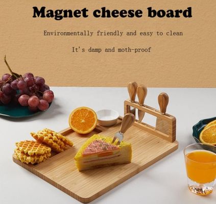 Free Sample Charge Bamboo Cheese Board and Knife Set for Charcuterie Cutting
