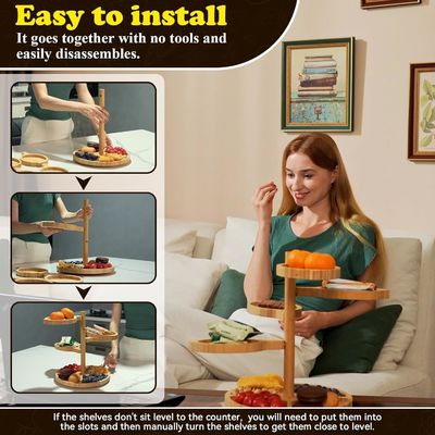 Party Display Stand Wooden Cupcake Tower Set with Customized Logo and Foldable Stand