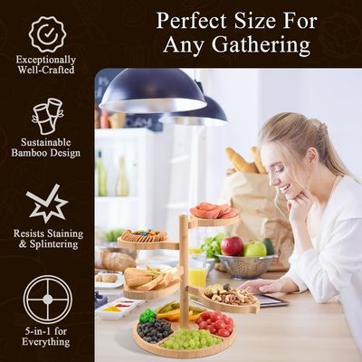 Party Display Stand Wooden Cupcake Tower Set with Customized Logo and Foldable Stand