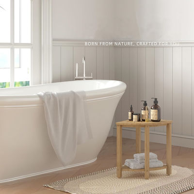 Living Room Furniture Customized Easy Assemble Bamboo Bathroom Shower Stool with Shelf
