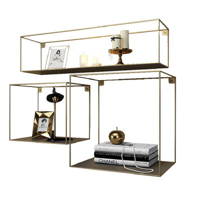NO Inflatable Wooden Wall Storage Shelf with Modern Design Metal and Solid Wood Shelves