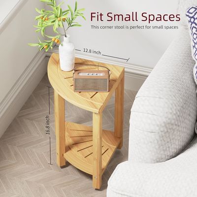 NO Folded Bamboo Bathroom Shower Stool with Shelf The Ultimate Bathroom Essential