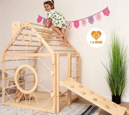 Mobile Toddler Climbing Gym with Printing and Optional Waldorf Rope Accessories