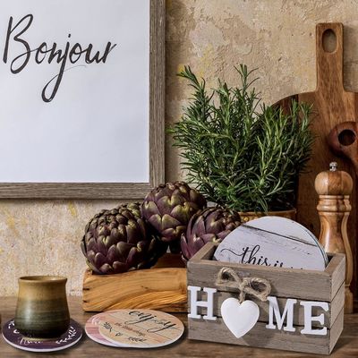 Custom Logo Size Home Decoration Wooden Heart Coasters For Drinks Item Cup holder mat