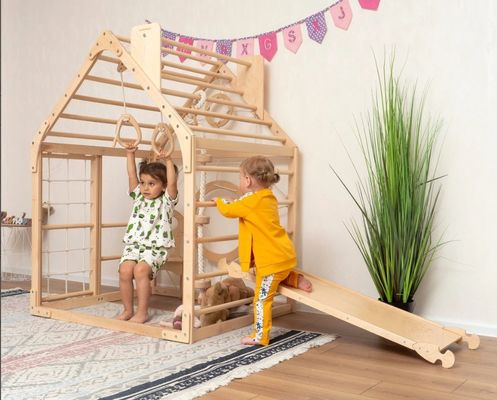 Mobile Toddler Climbing Gym with Printing and Optional Waldorf Rope Accessories