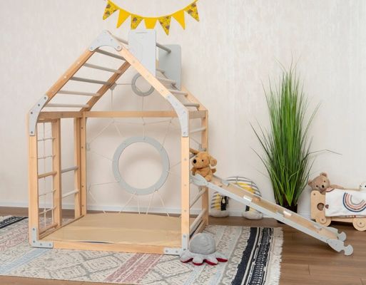 Mobile Toddler Climbing Gym with Printing and Optional Waldorf Rope Accessories