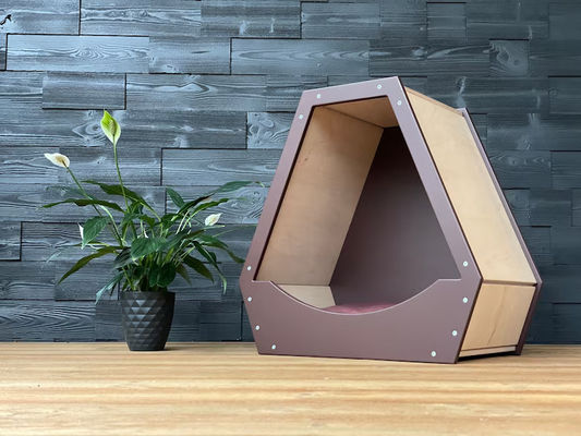 Save Space Function Pet House with Modern Wooden Design and Natural Wood Color