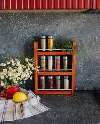 Custom Wooden Spice Storage Shelf Wall Mount for Your Kitchen Style and Functionalit