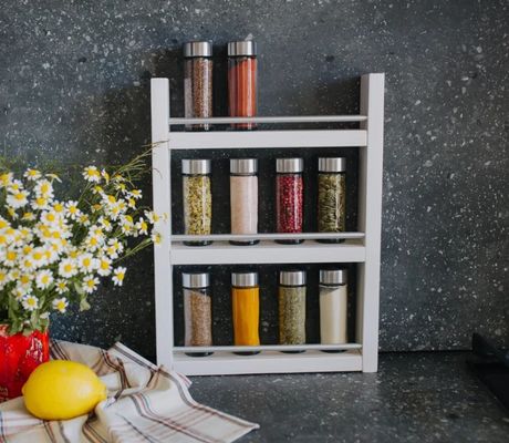 Custom Wooden Spice Storage Shelf Wall Mount for Your Kitchen Style and Functionalit